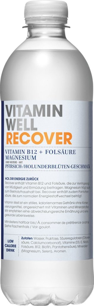 Vitamin Well Recover Pfirsich-Holunderblüten 50cl Car x12