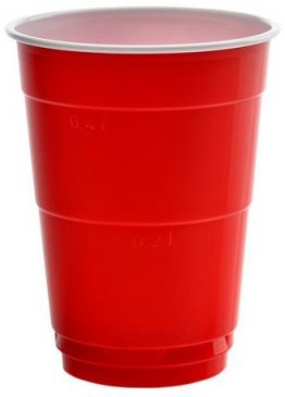 4-dl-Becher PS "Party Cup" Beerpong rot/weiss Car x16