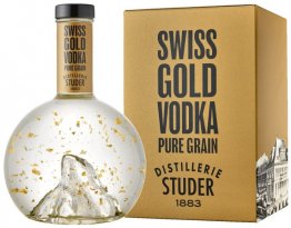 Studer's Swiss Gold Vodka mit 24 Karat Goldflitter * 40% 70cl Car x6