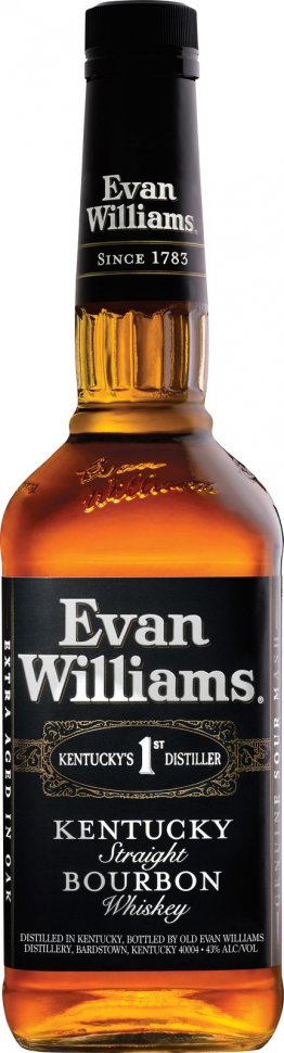Whiskey Evan Williams Bourbon Black * 43% 70cl Car x6