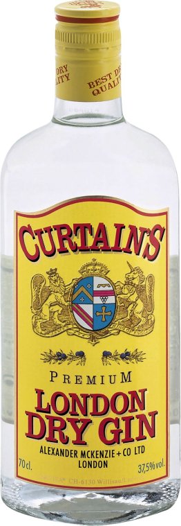 Curtain's London Dry Gin 37.5% 70cl Car x6