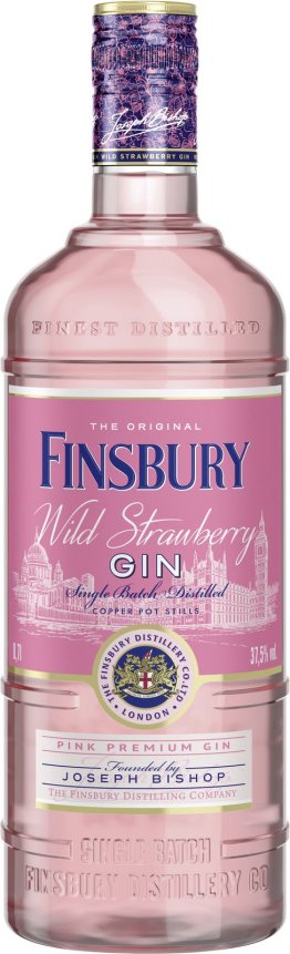 Finsbury Gin Wild Strawberry Pink 37.5% 70cl Car x6