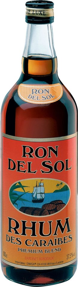 Rum Ron del Sol 37.5% 100cl Car x6