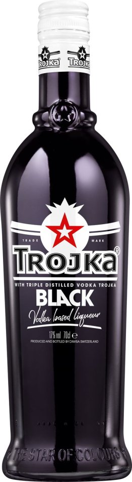 TROJKA Vodka Black 17% 70cl Car x6
