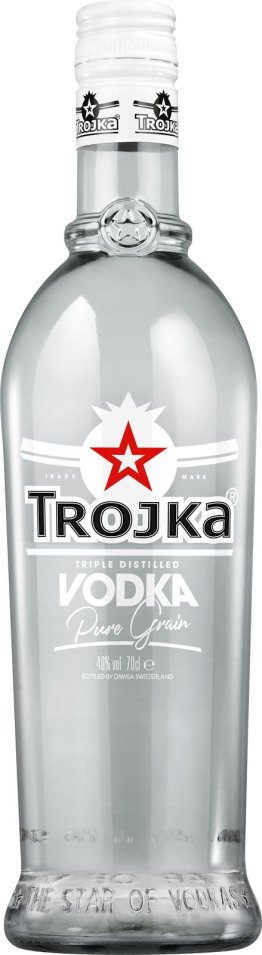 TROJKA Vodka Pure Grain 40% 70cl Car x6