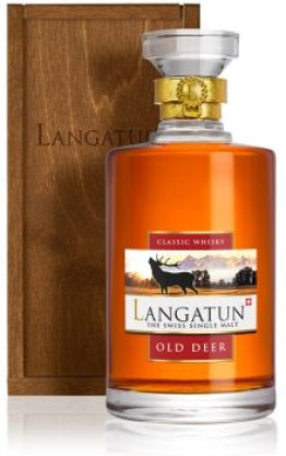 Langatun Old Deer Whisky Classic Cask in Karaffe und Holzbox 59.7% 50cl Car x6