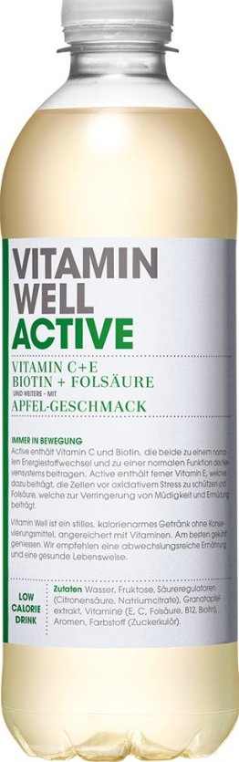 Vitamin Well Active Apfel 50cl Car x12