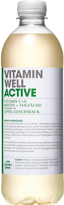 *Vitamin Well Active Apfel* 50cl Car x12