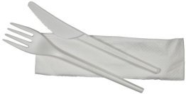 Besteckset CPLA (Messer, Gabel, Serviette) (OHNE RÜCKNAHME) Car x1