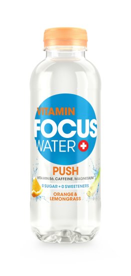FOCUSWATER PUSH Orange & Zitronengras 50cl Car 4x6