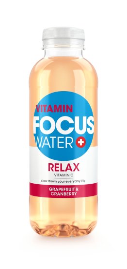 FOCUSWATER RELAX Grapefruit & Cranberry 50cl Car x12