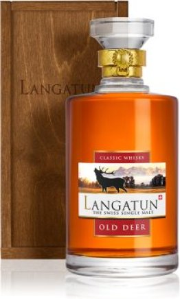 Langatun Old Deer Whisky Classic Cask in Karaffe und Holzbox 59.7% 50cl Car x6