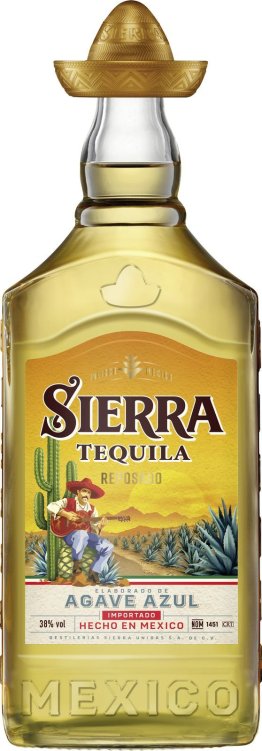 SIERRA Tequila Reposado (Gold) 38% 70cl Car x6