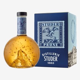 Vieille Prune Swiss Premium Gold Selection Réserve Baron Louis – Matterhorn mit 24 Karat Goldflitter * 42% 70cl Car x6