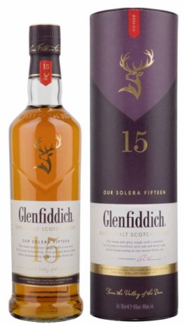 Whisky Glenfiddich 15 years Single Malt Solera Reserve 40% 70cl Car x6